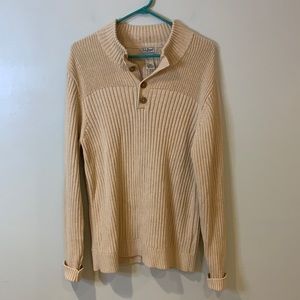 L.L. Bean Men's Cream Sweater Cotton